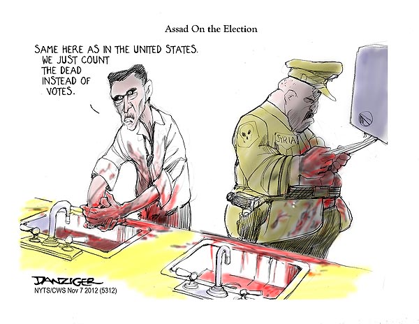 Assad Democracy, Syria, political cartoon - Danziger Cartoons