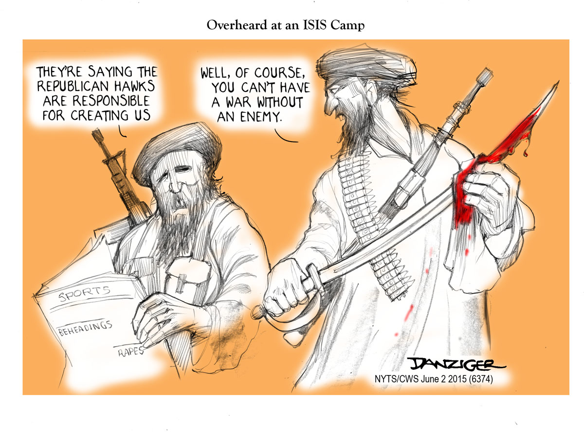ISIS, Republican Hawks, Rand Paul, political cartoon