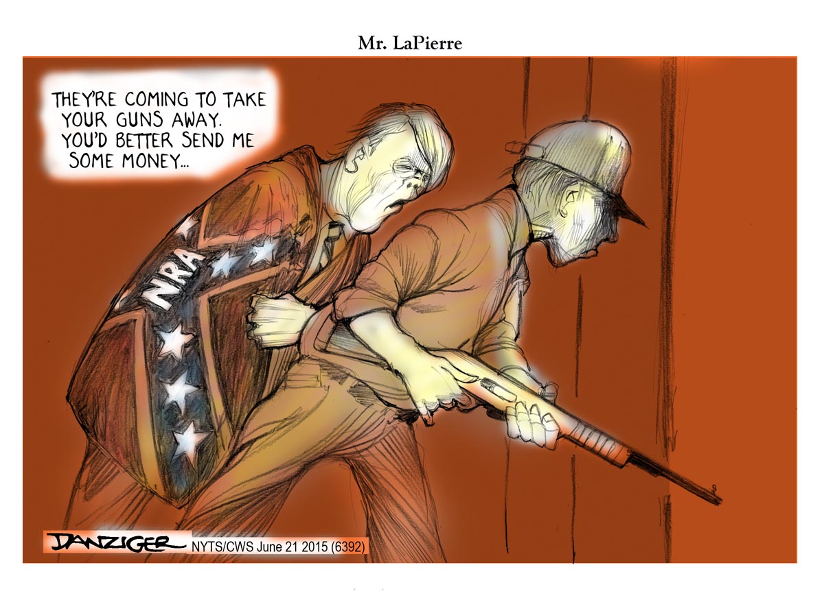 NRA, Wayne LaPierre, Charleston SC Shootings, political cartoon