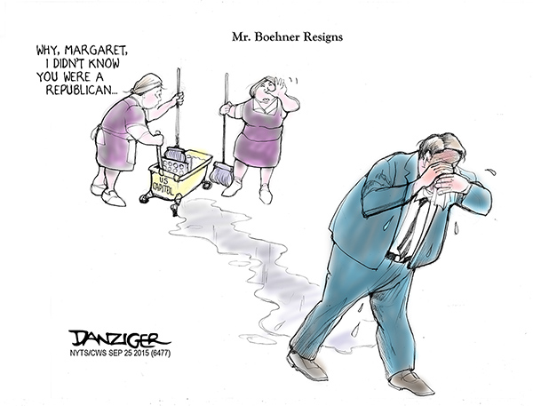 John Boehner resigns, speaker of the house, GOP, political cartoon