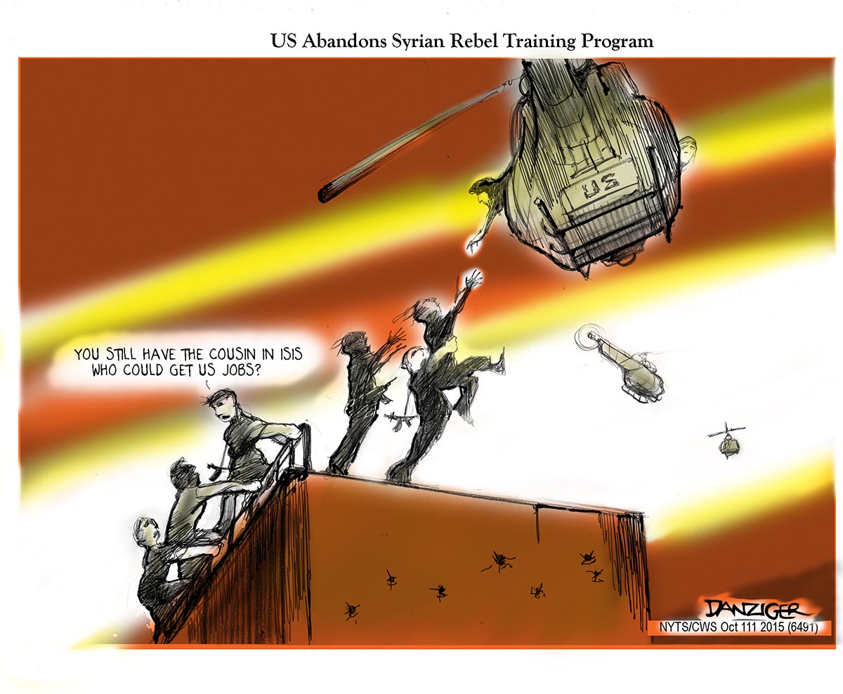 Syria, Rebels, US trainingm political cartoon