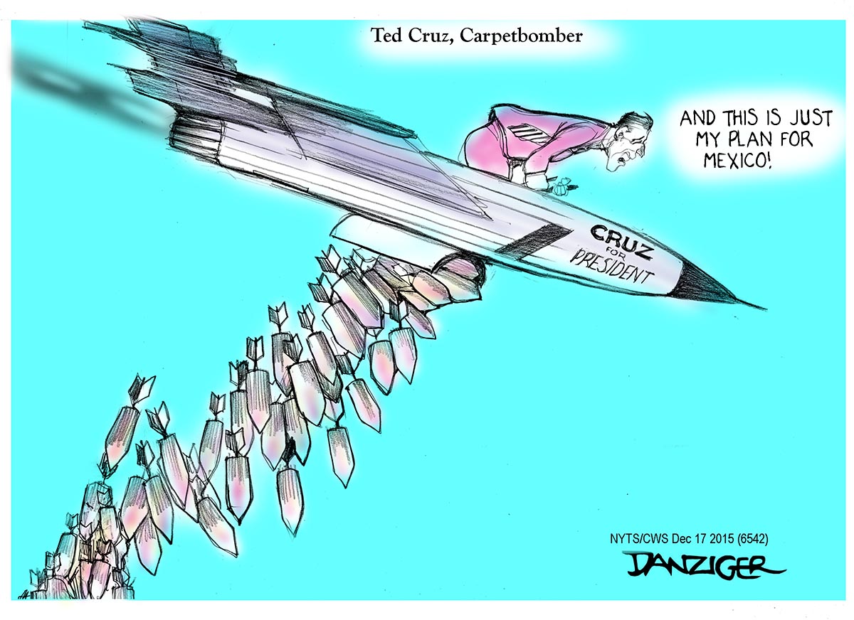 Ted Cruz, Carpet Bomb, political cartoon