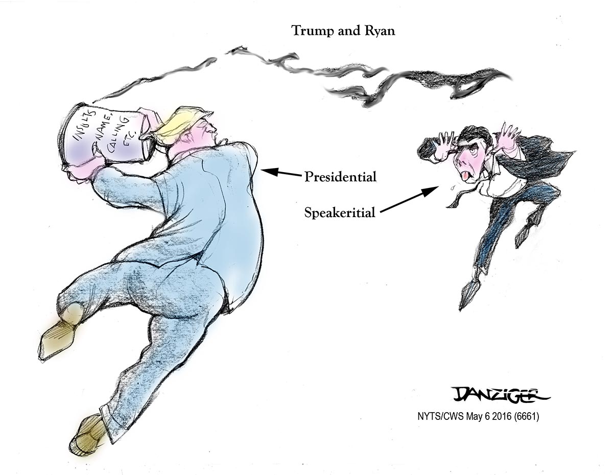 Donald Trump, Paul Ryan, president, speaker of the house, political cartoon