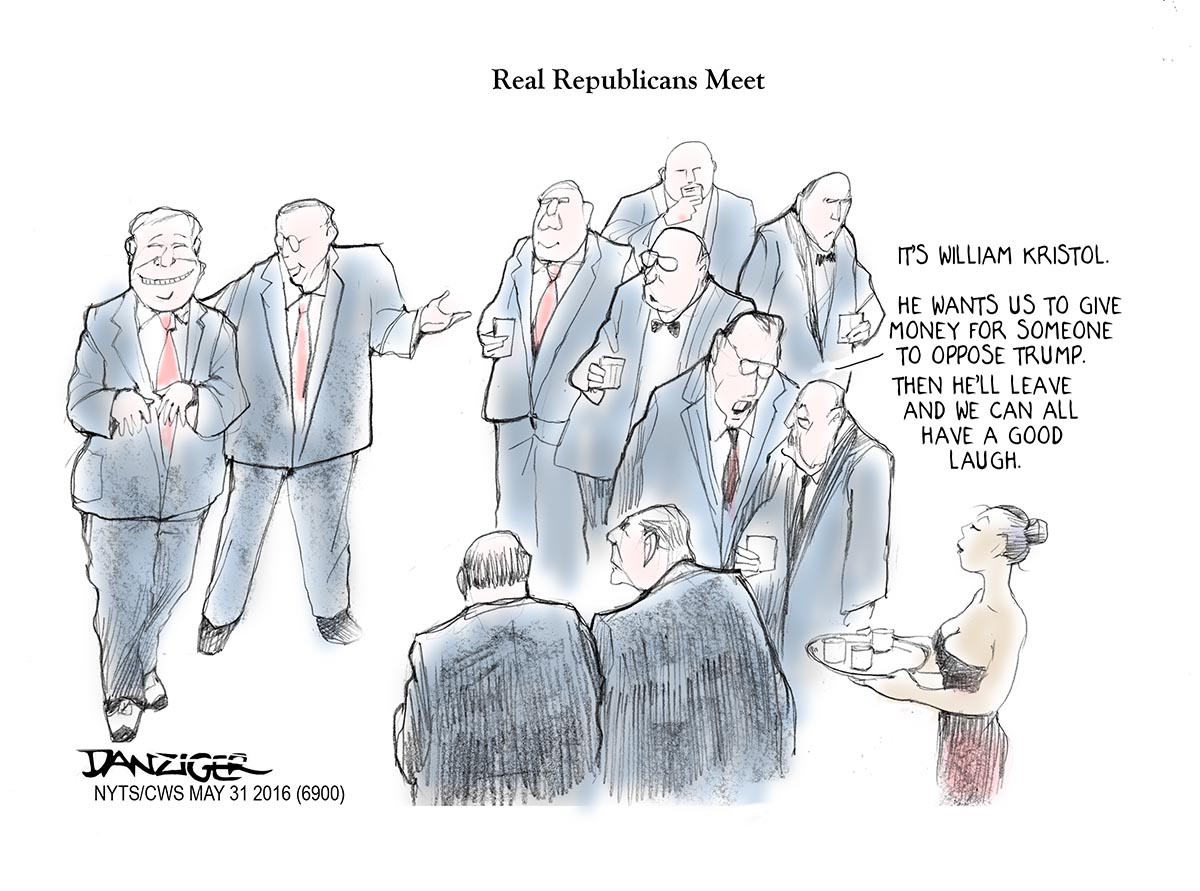 Republicans, Trump, William Kristol, political cartoon