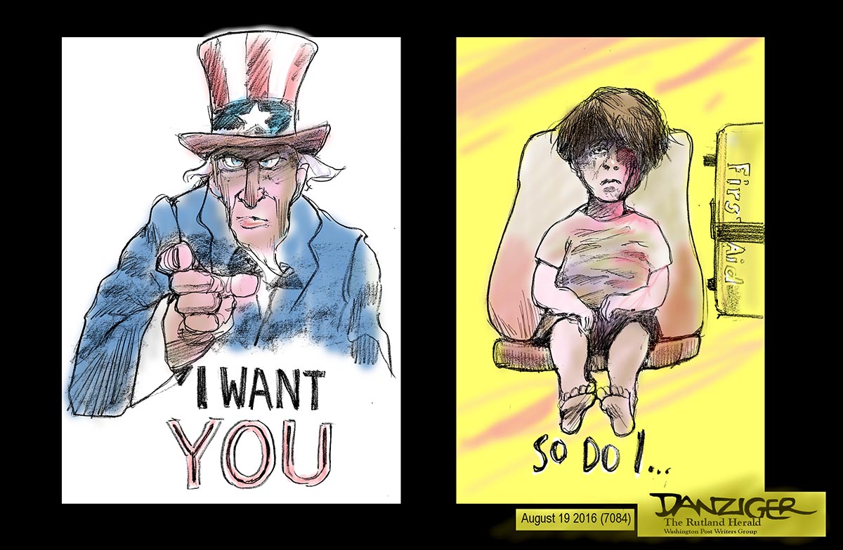 Syrain Child, Uncle Sam, Alleppo, political cartoon