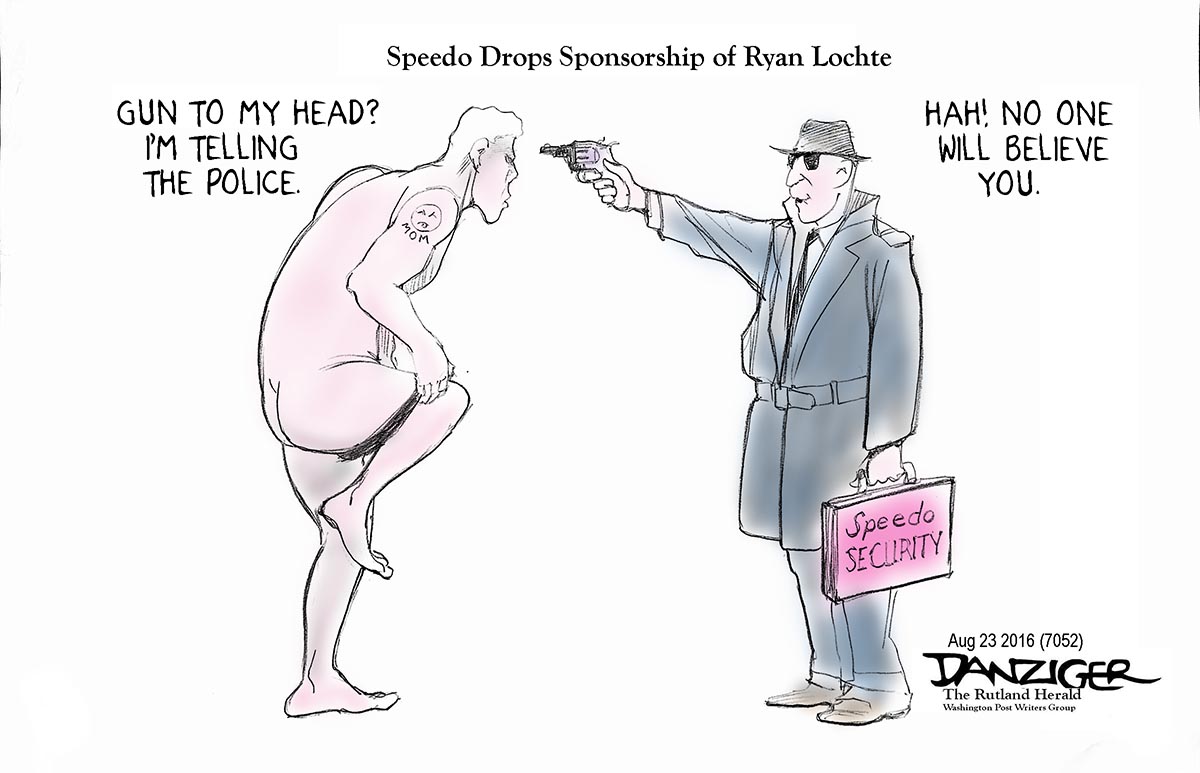 Ryan Lochte, Speedo, Oluympics, political cartoon