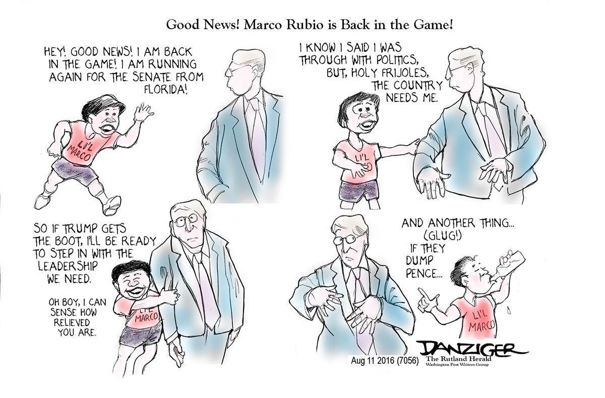 Marco Rubio, Senate run, political cartoon