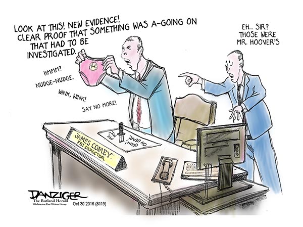 FBI Investigation, James Comey, J Edgar Hoover, political cartoon