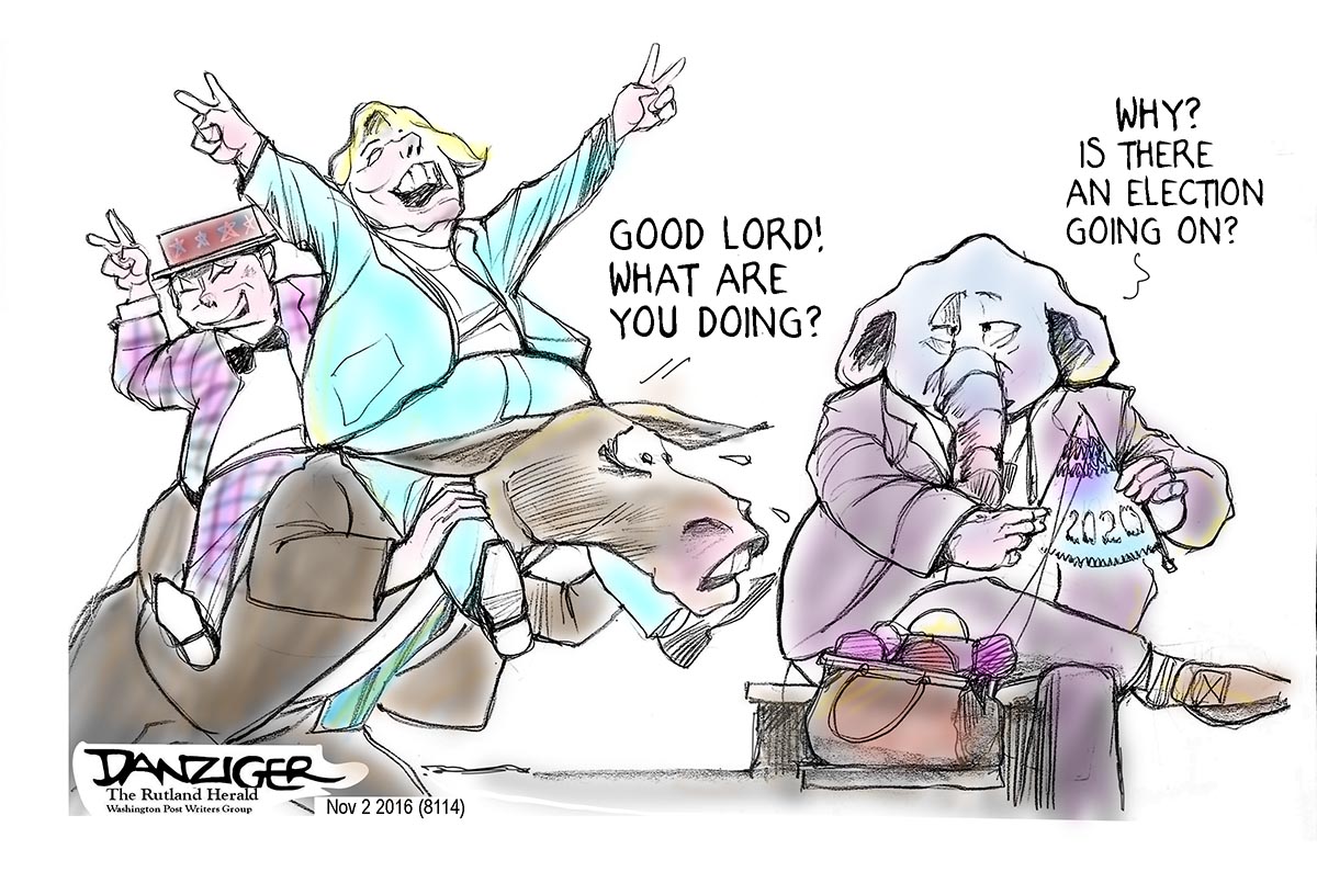GOP, Trump, sitting this one out, political cartoon